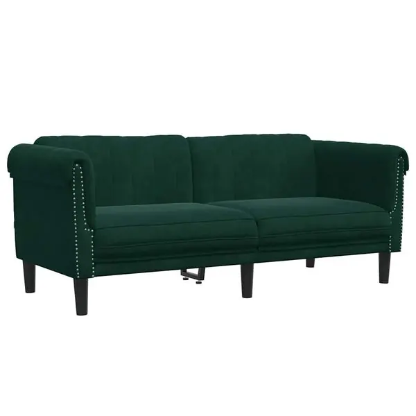 vidaXL Soffa 2-sits mörkgrön sammet Populär