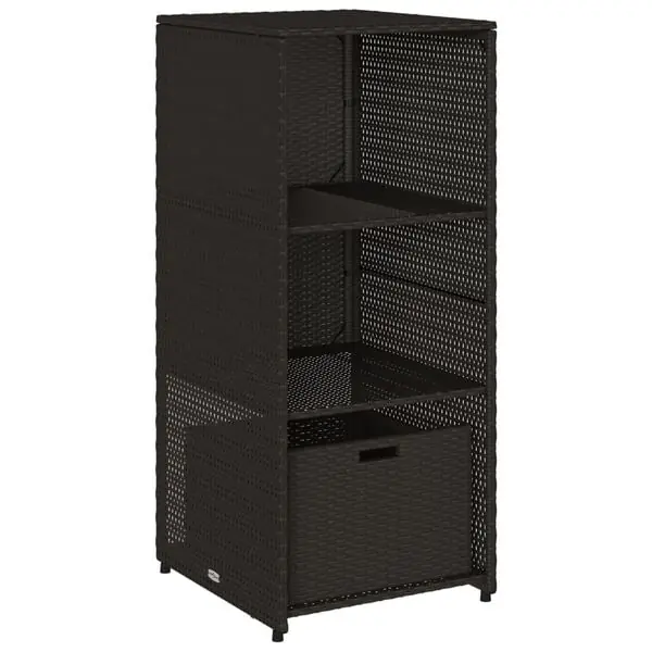 vidaXL Trädgårdsskåp svart 50x55x115 cm konstrotting I lager