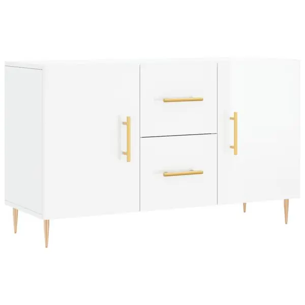 Begränsat erbjudande vidaXL Skåp vit högglans 100x36x60 cm konstruerat trä