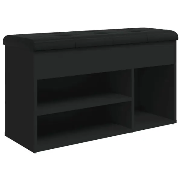 Begränsad tid vidaXL Skobänk svart 82x32x45,5 cm konstruerat trä