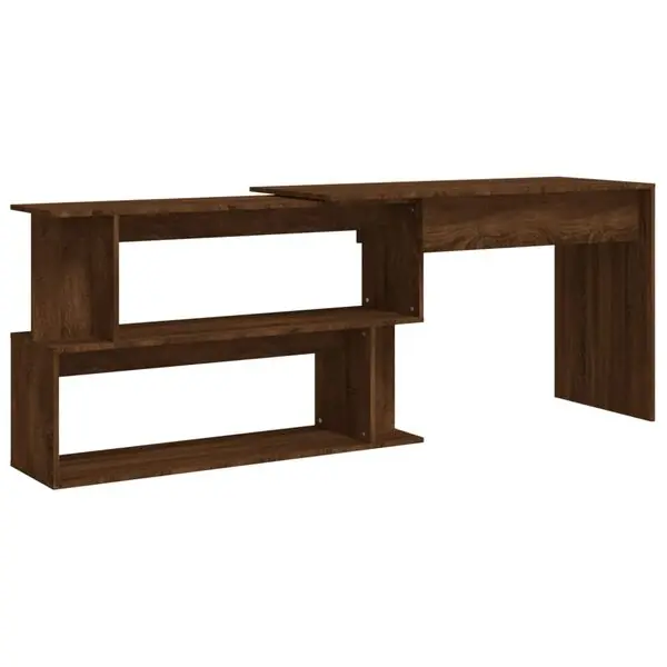 vidaXL Hörnskrivbord brun ek 200x50x76 cm konstruerat trä Fynd