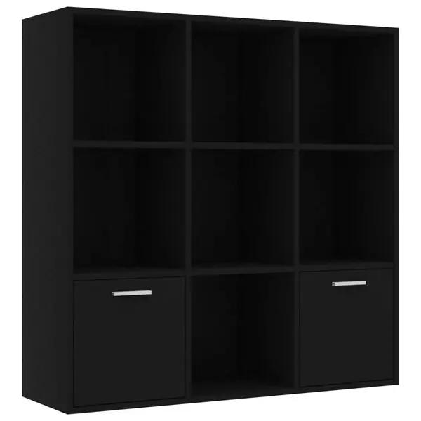 vidaXL Bokhylla svart 98x30x98 cm konstruerat trä Rabatter