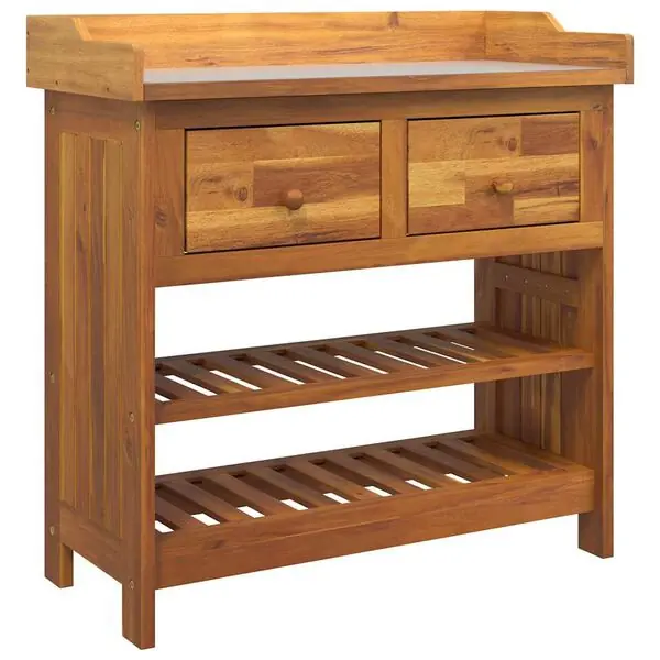 vidaXL Trädgårdsskab Naturfärg 78 x 36,5 x 78 cm Massivt Akaciaträ Rabatter
