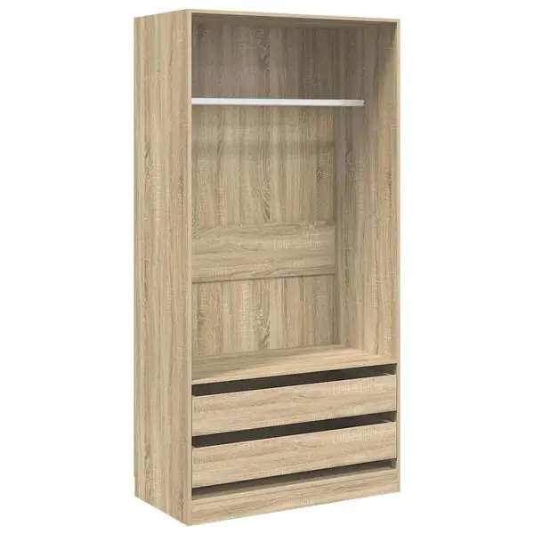 vidaXL Garderob sonoma-ek 100x50x200 cm konstruerat trä Handla nu