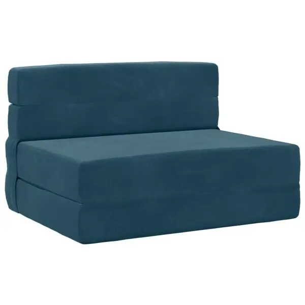 Trygg betalning vidaXL Fällsoffa säng Blå 190 x 70 x 15 cm Sammet