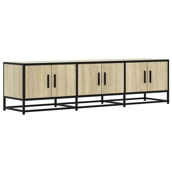 Handla nu vidaXL Tv-bänk sonoma-ek 150x35x41 cm konstruerat trä och metall