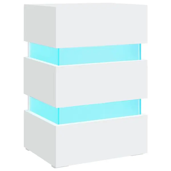vidaXL Sängskåp LED vit 45x35x67 cm konstruerat trä Populärt val