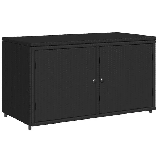 vidaXL Trädgårdsskåp svart 110x55x60,5 cm konstrotting Begränsat antal