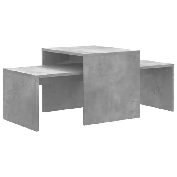 I lager vidaXL Soffbord set betonggrå 100x48x40 cm konstruerat trä