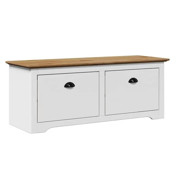 Kampanjpris vidaXL Hallbänk BODO vit och brun 114x40x45 cm
