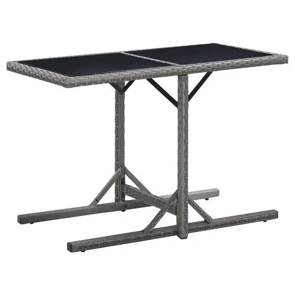 vidaXL Trädgårdsbord antracit 110x53x72 cm glas och konstrotting Populärt val