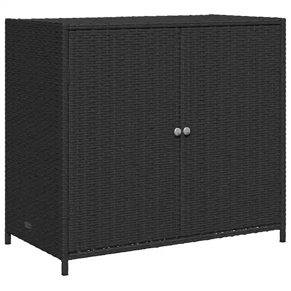 vidaXL Trädgårdsskåp svart 83x45x76 cm konstrotting Endast idag