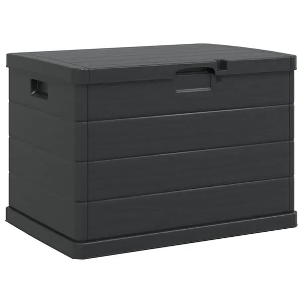 vidaXL Trädgårdsförvaringslåda Antracit 77,5 x 54,5 x 53 cm Plast Reapris
