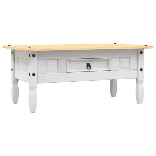 vidaXL Soffbord mexikansk coronastil furu vit 100x55x44 cm Snabb leverans
