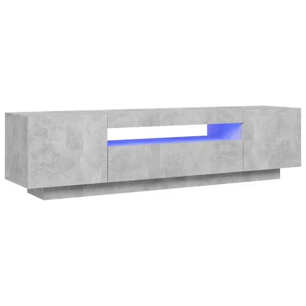 Populär vidaXL TV-bänk med LED-belysning betonggrå 160x35x40 cm