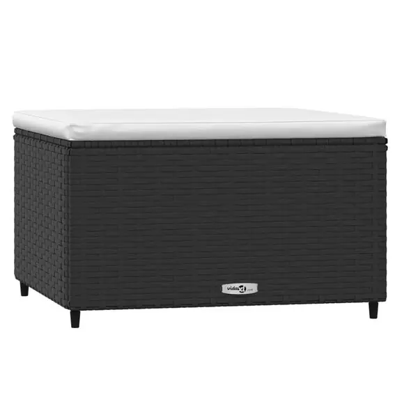 Beställ nu vidaXL Fotpall med dyna för trädgården svart konstrotting