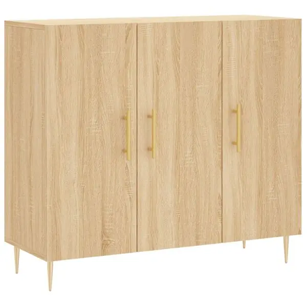 Rea vidaXL Skänk sonoma-ek 90x34x80 cm konstruerat trä