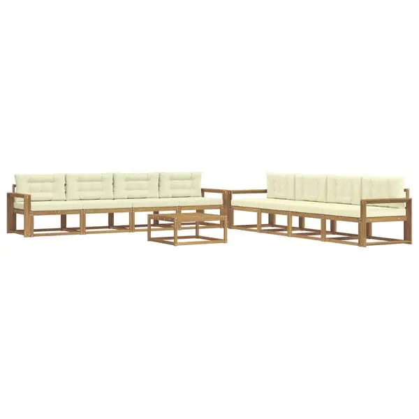 Snabb leverans vidaXL Utomhussoffset 9 pcs Vit och grädde 79 x 79 x 37 cm Polyester