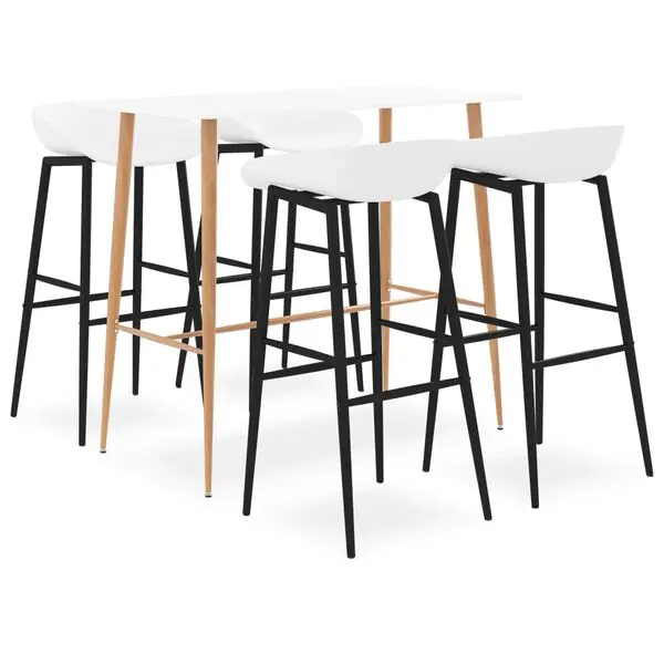 I lager vidaXL Bargrupp 5 delar vit