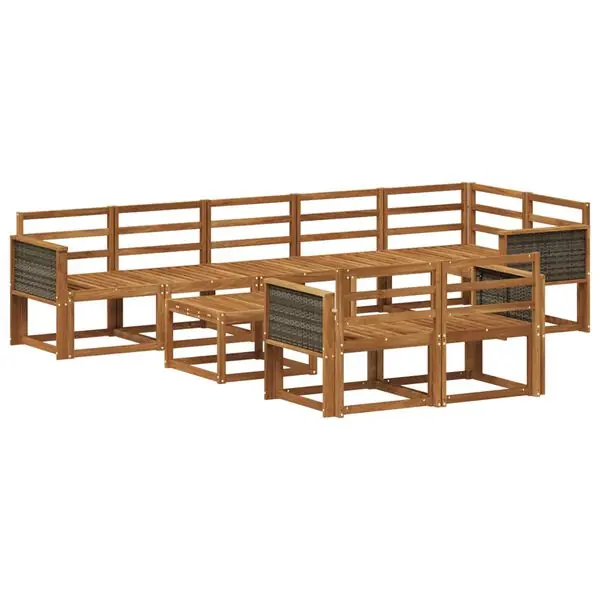 vidaXL Utomhussoffset 9 pcs Naturlig Massivt Akaciaträ Köp online