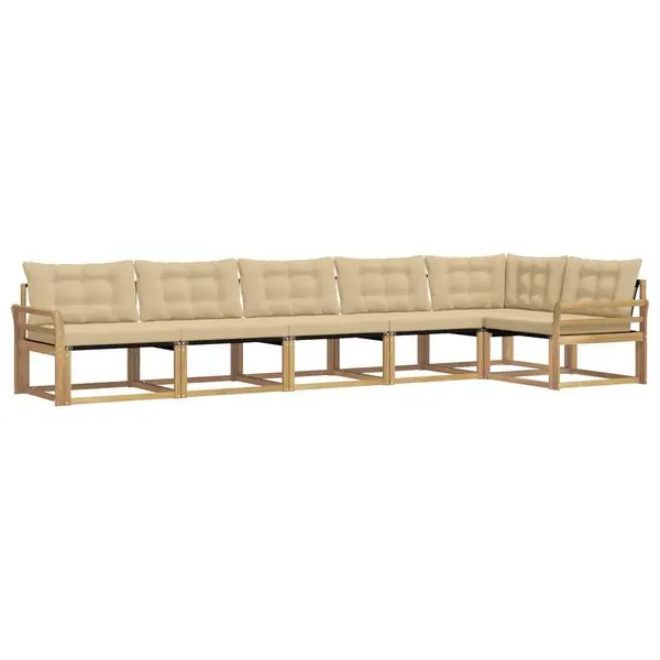 Köp online vidaXL Utomhussoffset med kudde 6 pcs Vit och Beige