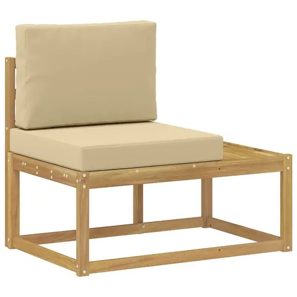 vidaXL Modulsoffa utomhus Vit 91 x 63 x 73 cm Massivt Akaciaträ Expressleverans
