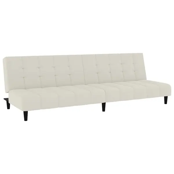 vidaXL Bäddsoffa 2-sits gräddvit sammet Fynd