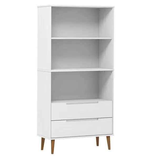 vidaXL Bokhylla MOLDE vit 85x35x170,5 cm massiv furu Endast denna vecka