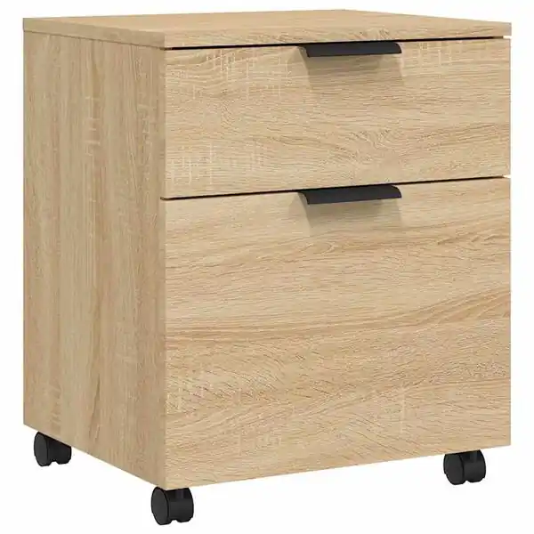 Expressleverans vidaXL Dokumentskåp med hjul sonoma-ek 45x38x54 cm konstruerat trä