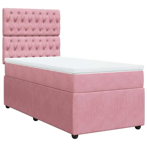 vidaXL Ramsäng med madrass rosa 80x200 cm sammet Begränsad tid