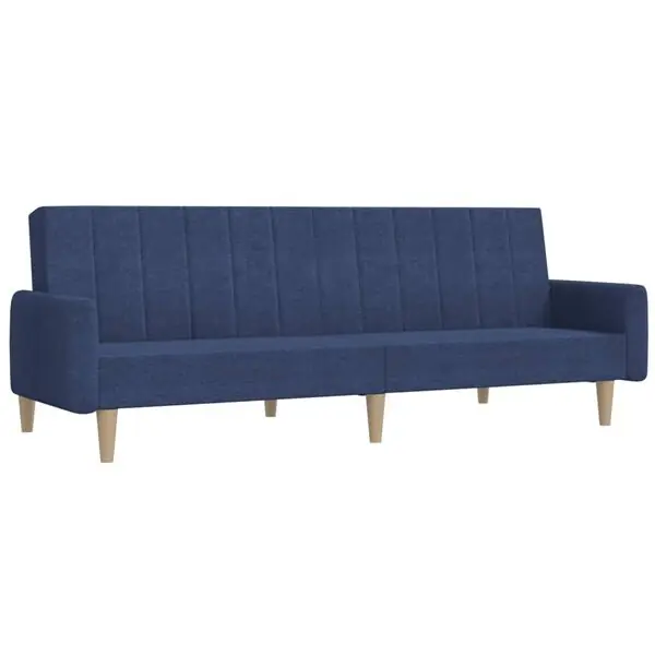 Premium vidaXL Bäddsoffa 2-sits blå tyg
