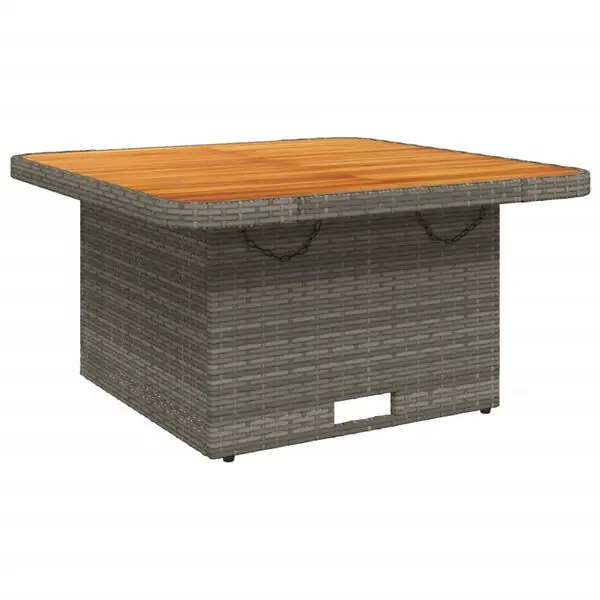 vidaXL Trädgårdsbord grå 80x80x71 cm konstrotting och akaciaträ Billigare
