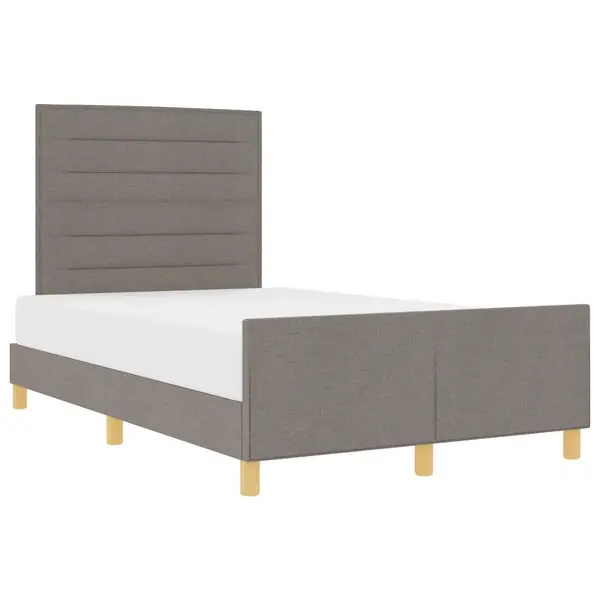 vidaXL Sängram med huvudgavel Taupe 120 x 200 cm tyg Outlet