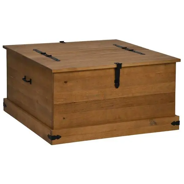 Populär vidaXL Förvaringskista HALDEN 91x91x47 cm massiv trä furu