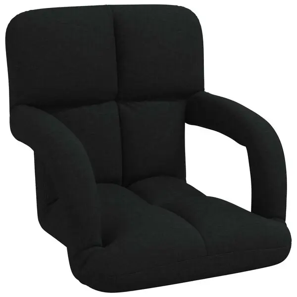 Begränsat antal vidaXL Justerbar golvstol Reclining Svart 58 x 62 x 58 cm Tyg