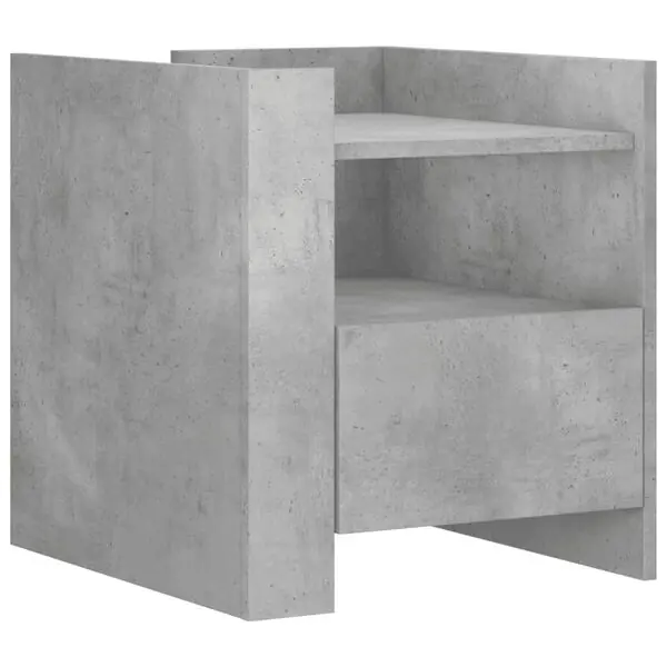 vidaXL Sängbord betonggrå 45x50x50 cm konstruerat trä Fynd