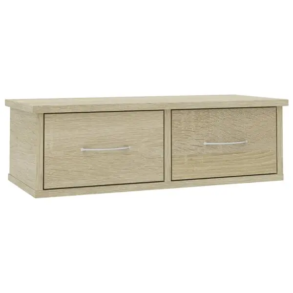 vidaXL Väggmonterade lådor sonoma-ek 60x26x18,5 cm konstruerat trä Beställ idag