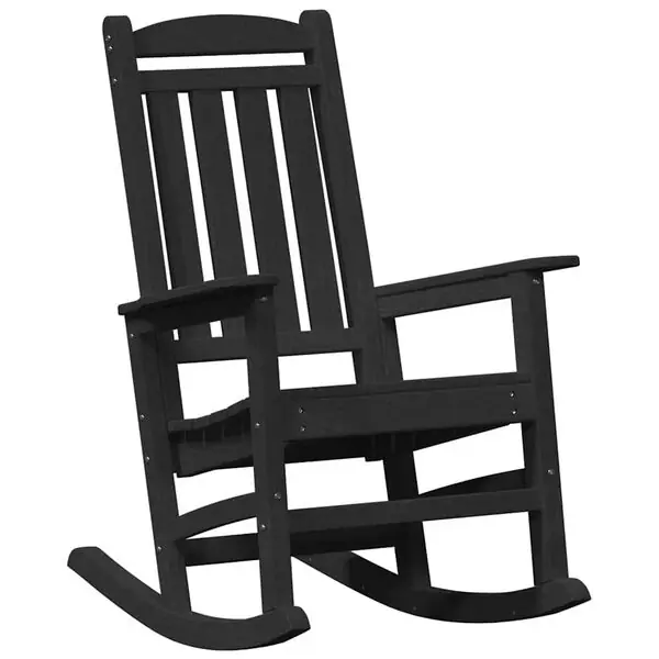 vidaXL Trädgårdsgungstol Svart 92 x 70 x 108 cm HDPE Snabb frakt