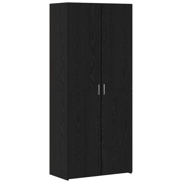 vidaXL Skåp 2 pcs Svart Ek 80 x 42 x 185 cm I lager