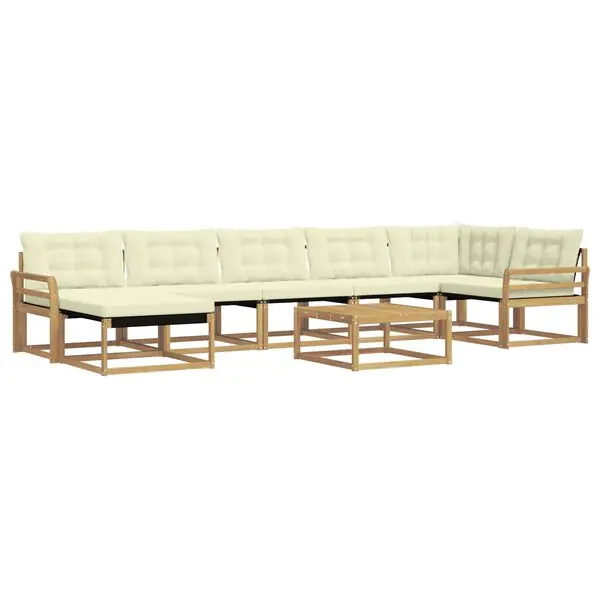 Populär vidaXL Utomhussoffset 8 pcs Vit och grädde 79 x 79 x 37 cm