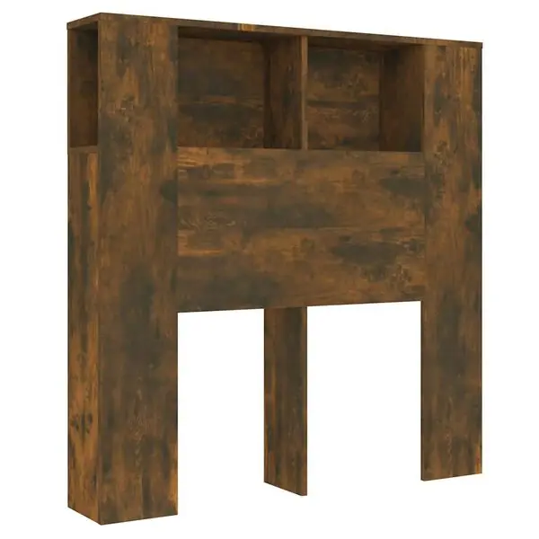 vidaXL Sänggavel med förvaring rökfärgad ek 100x18,5x102,5 cm Billig