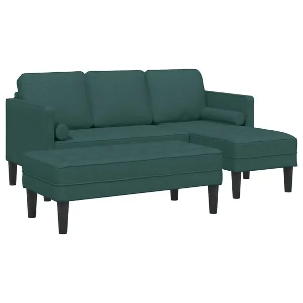 vidaXL Soffset med kudde 2 pcs Mörkgrön Polyester Nyhet
