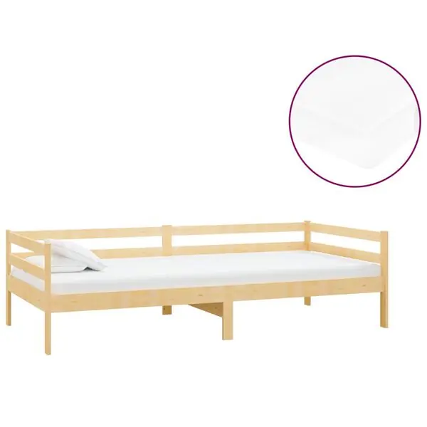 vidaXL Dagbädd med madrass 90x200 cm massiv furu Sänkt pris