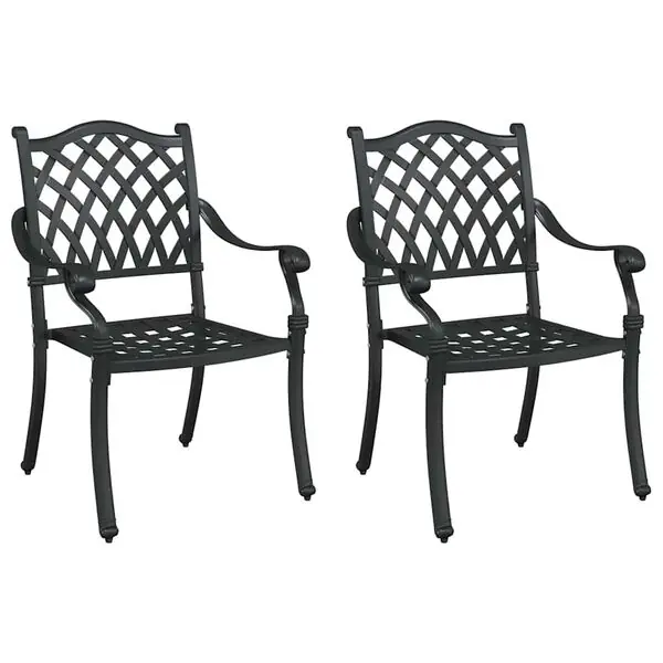 Endast denna vecka vidaXL Trädgård Stol 2 pcs Svart 56 x 55 x 92,5 cm Aluminium
