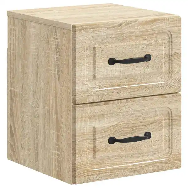 Premium vidaXL Väggmonterat Sängbord med låda Sonoma-ek 34,5 x 33 x 40 cm