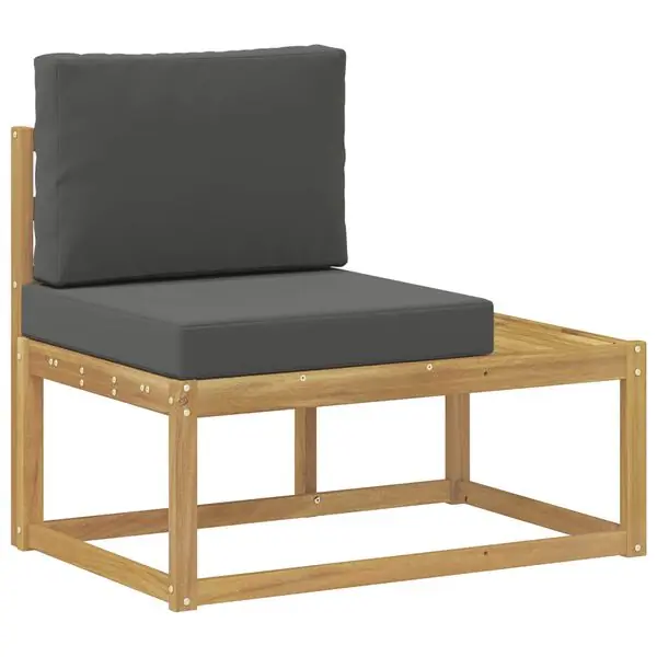 vidaXL Modulsoffa utomhus Vit 91 x 63 x 73 cm Massivt Akaciaträ risnedsättning