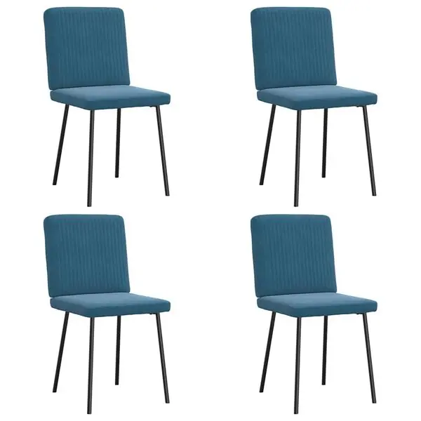 Lågt pris vidaXL Matstolar 4 st blå sammet