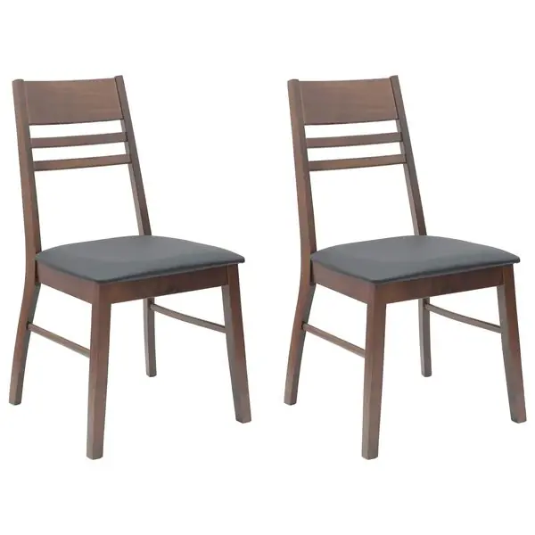 vidaXL Matstolar 2 pcs Ljusbrun 43 x 54 x 89 cm Massiv Gummiträ Sista chansen