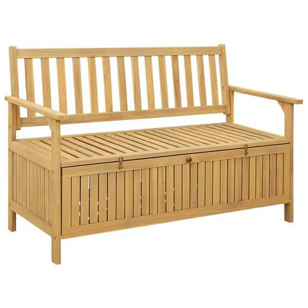 Kampanj vidaXL Förvaringsbänk med lagring 120 x 63 x 84 cm Massiv Akacia