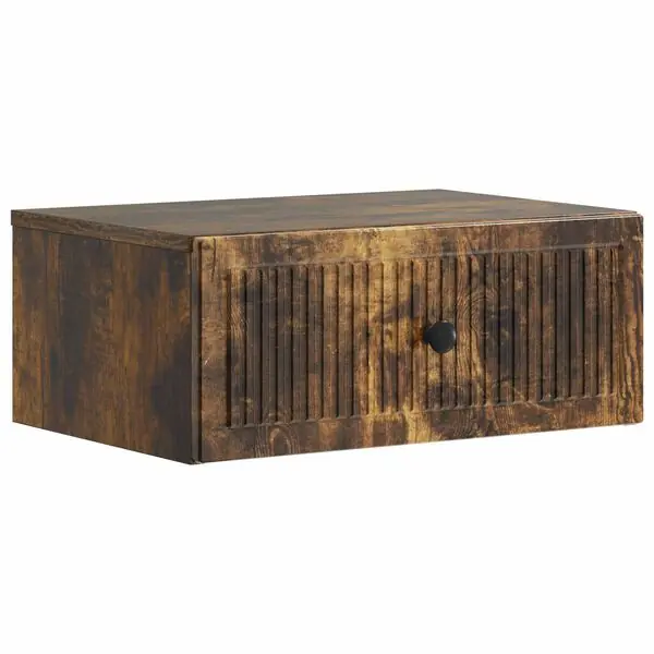 vidaXL Nattduksbord med låda Rökt ek 49 x 34,5 x 20 cm Konstruerat trä Nedsatt pris